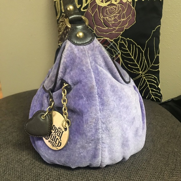 Juicy Couture vintage purple velvet hobo satchel yummy! - Picture 5 of 16